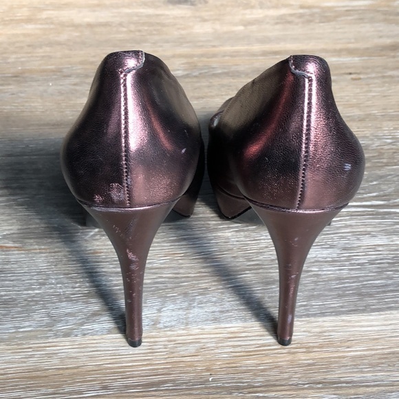 Guess, Platform Stiletto Heels, Bronze/Metallic, Size 8.5, Peep Toe - Picture 4 of 5